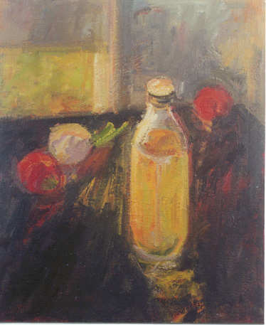 Black Table with Bottle & Tomatoes -500k