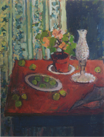 Still Life with White Lamp & Geranium - 500k